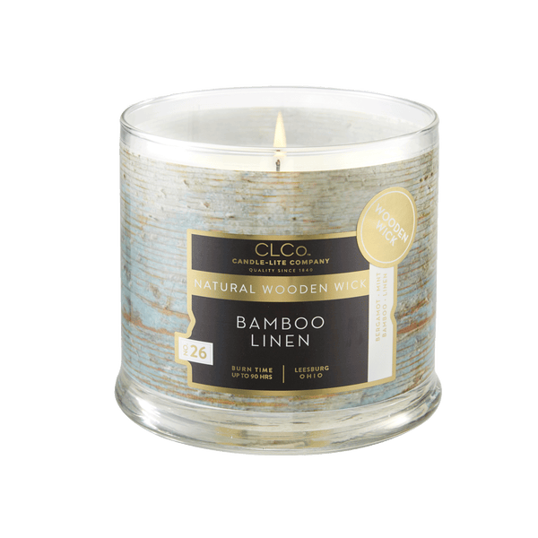 Bamboo Linen Wooden-Wick 14oz Jar Candle Product Image 1